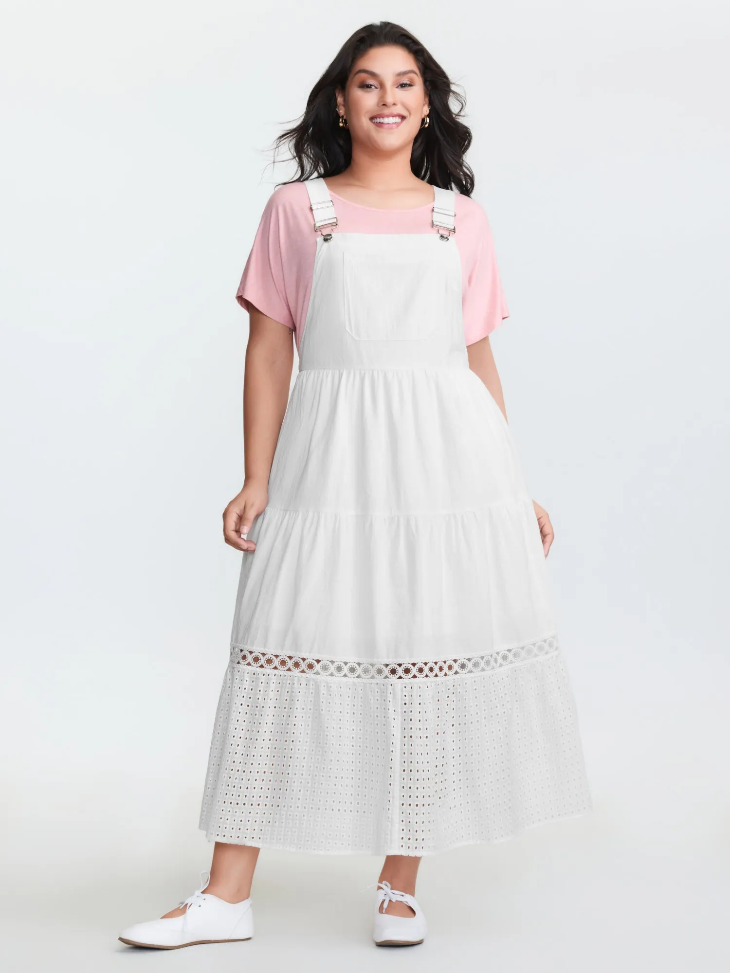 Pure Cotton Embroidered Overall Midi Dress sold by Bloomchic product image thumbnail 3
