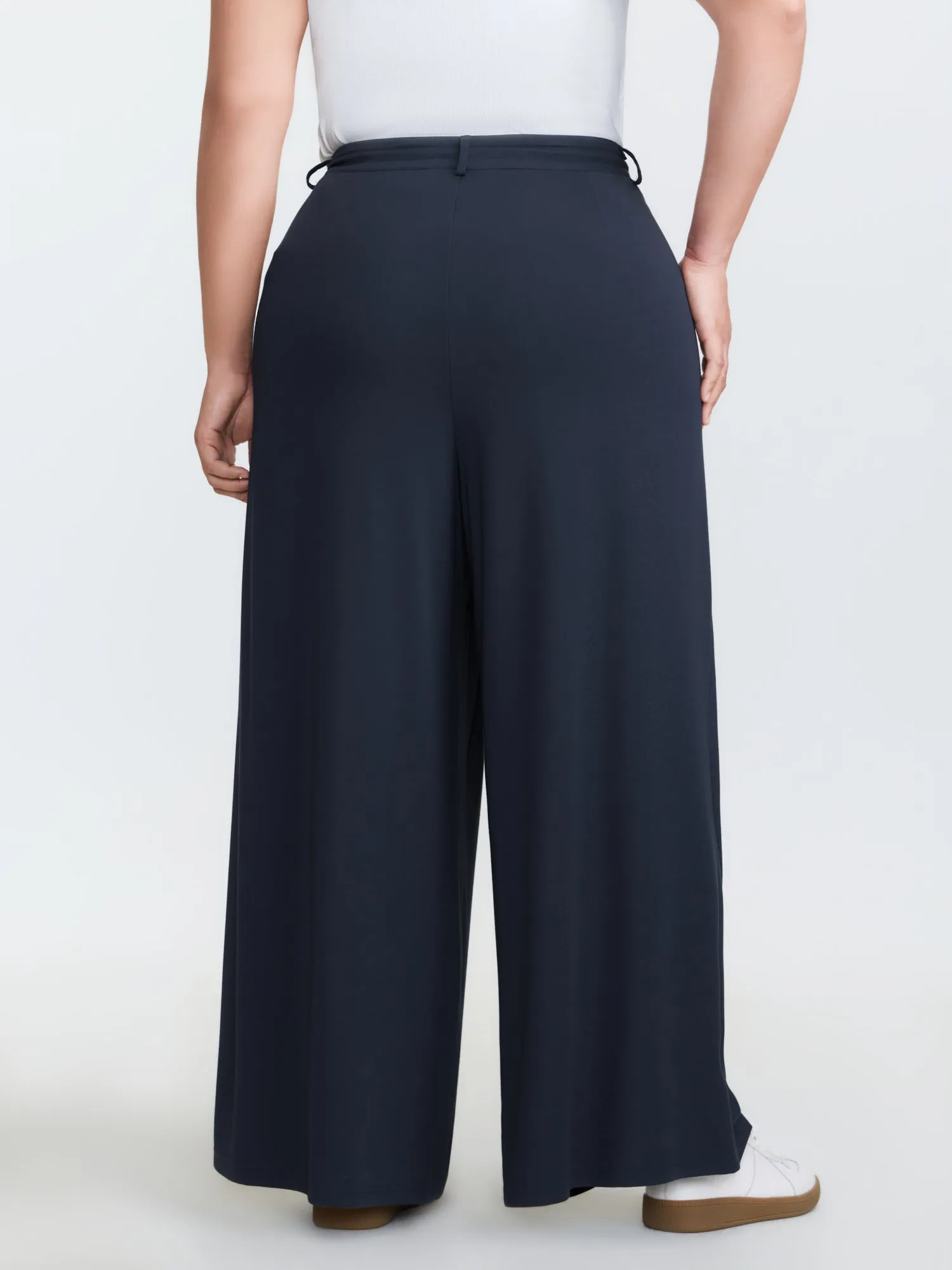 Supersoft Drawstring Waist Wide-Leg Pants sold by Bloomchic product image thumbnail 4