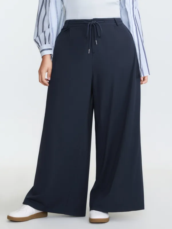 Supersoft Drawstring Waist Wide-Leg Pants sold by Bloomchic
