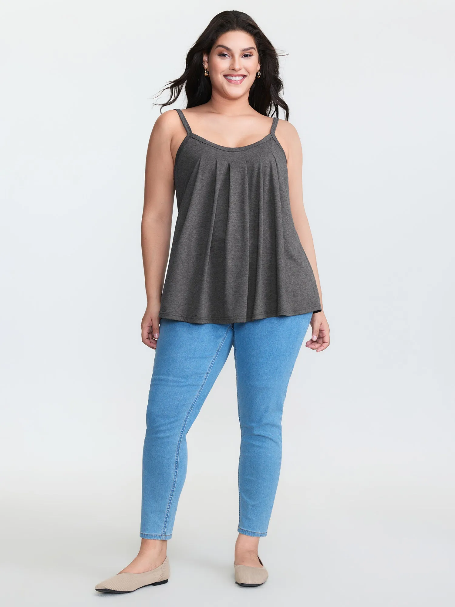 Supersoft Stretchy Pleated Tank Top sold by Bloomchic product image thumbnail 4