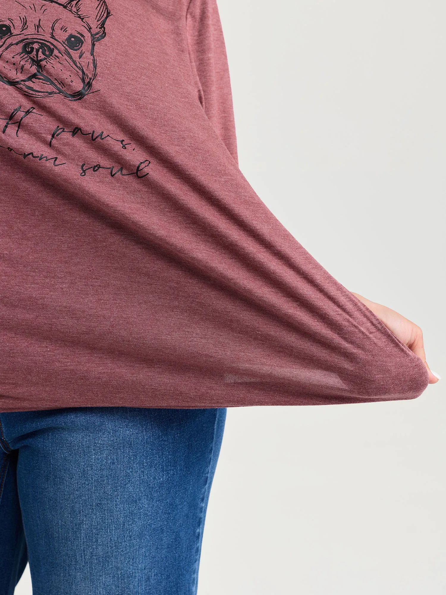 Supersoft Paws Print Stretchy-Fit T-Shirt sold by Bloomchic product image thumbnail 4