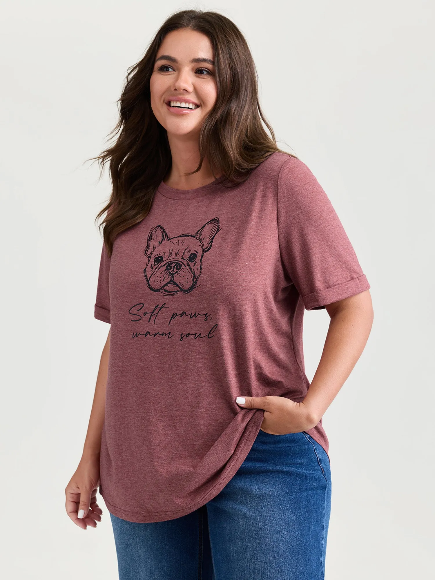 Supersoft Paws Print Stretchy-Fit T-Shirt sold by Bloomchic product image thumbnail 2