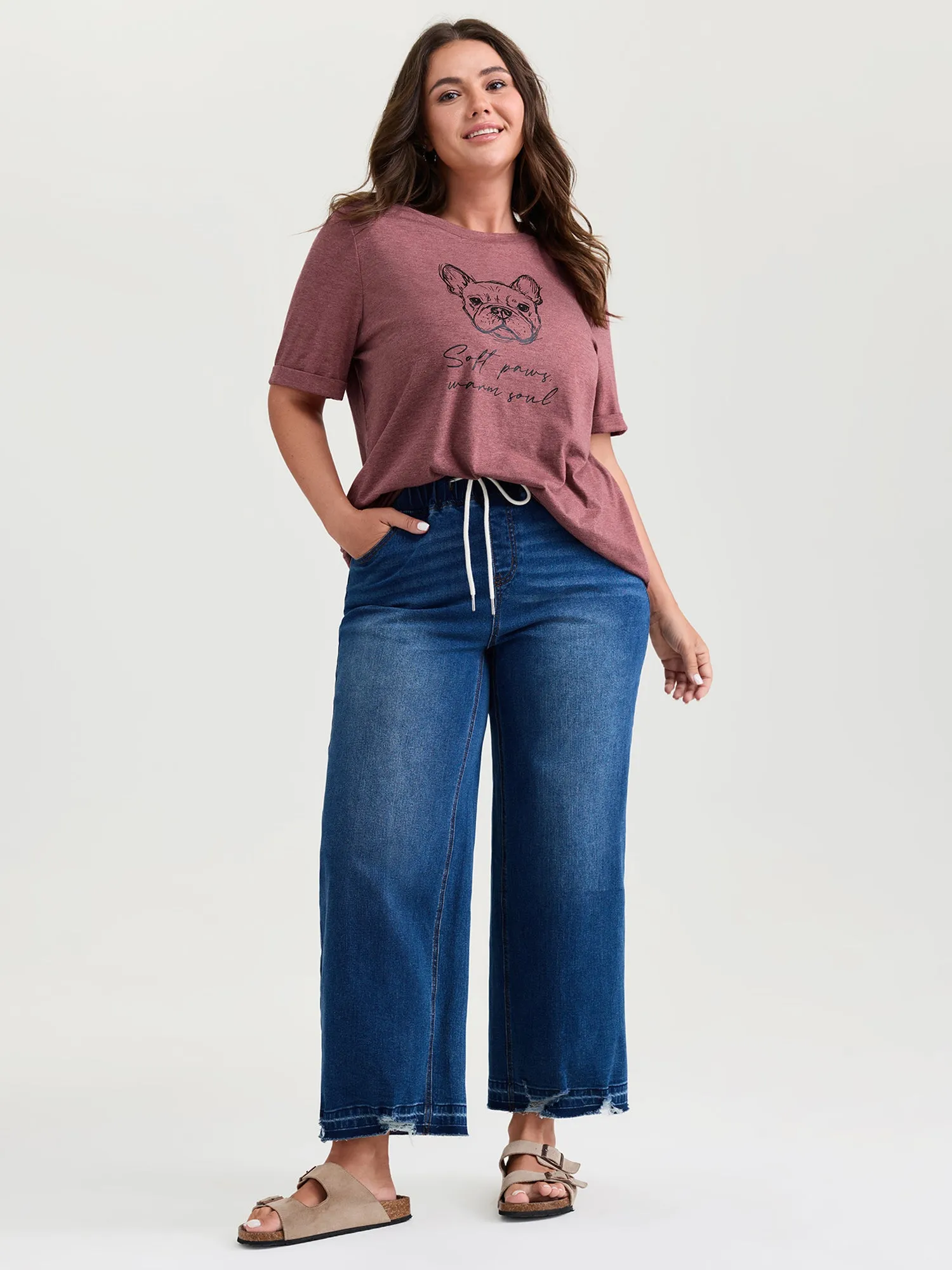 Supersoft Paws Print Stretchy-Fit T-Shirt sold by Bloomchic product image thumbnail 3