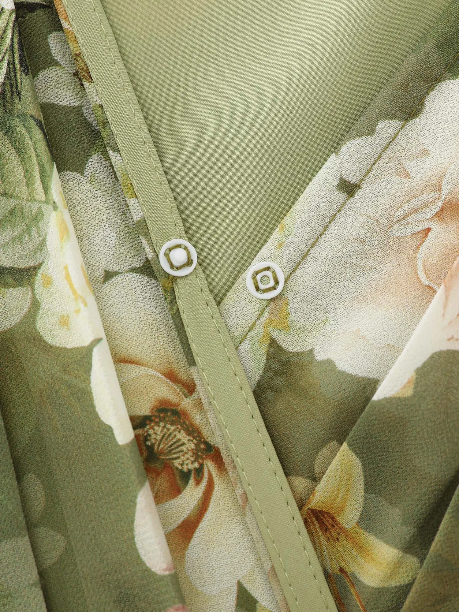 Large Floral Print Waist-Tie Tiered Maxi Dress sold by Bloomchic product image thumbnail 5