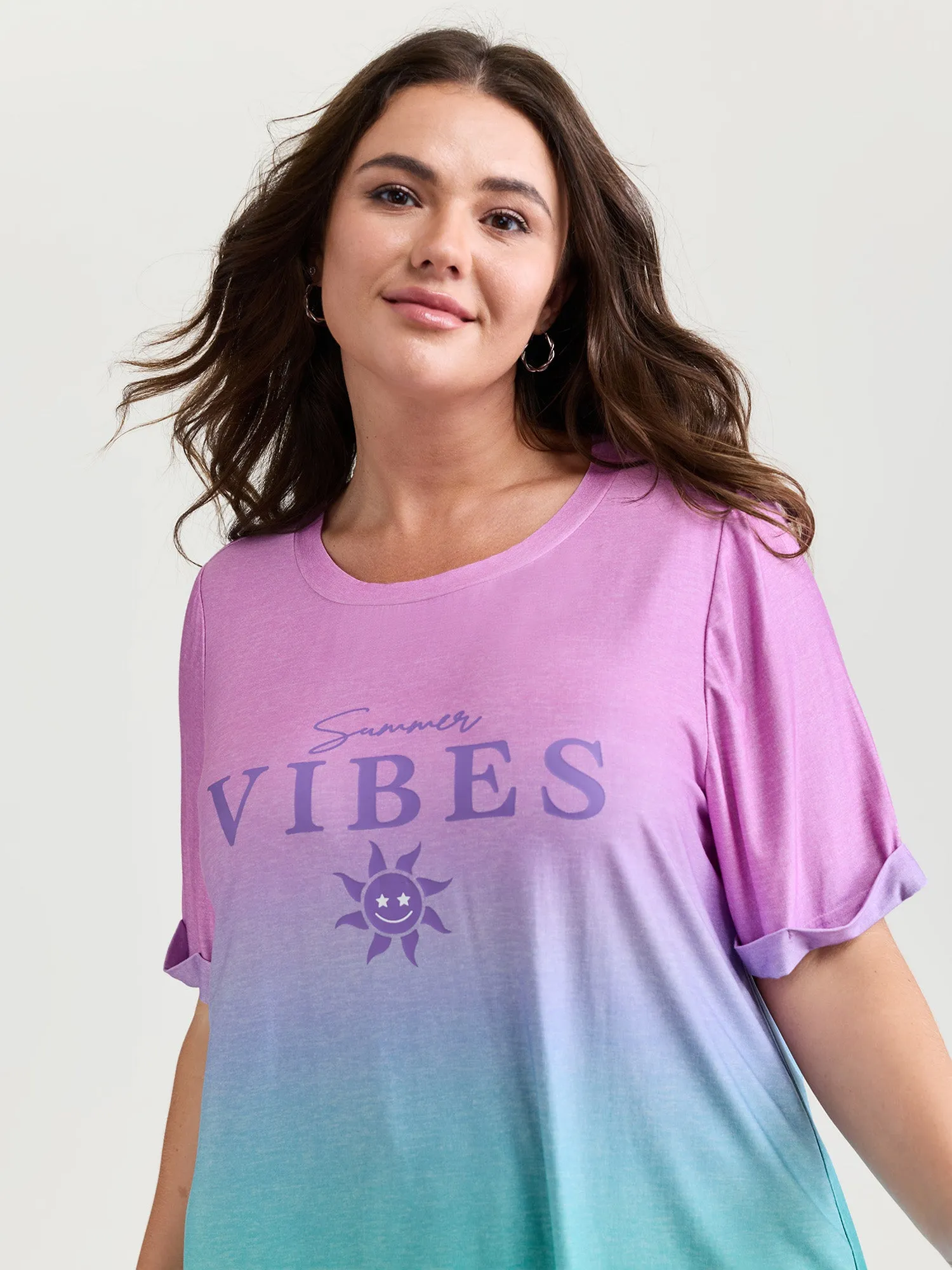 Good Vibes Color Gradient T-Shirt sold by Bloomchic product image thumbnail 2