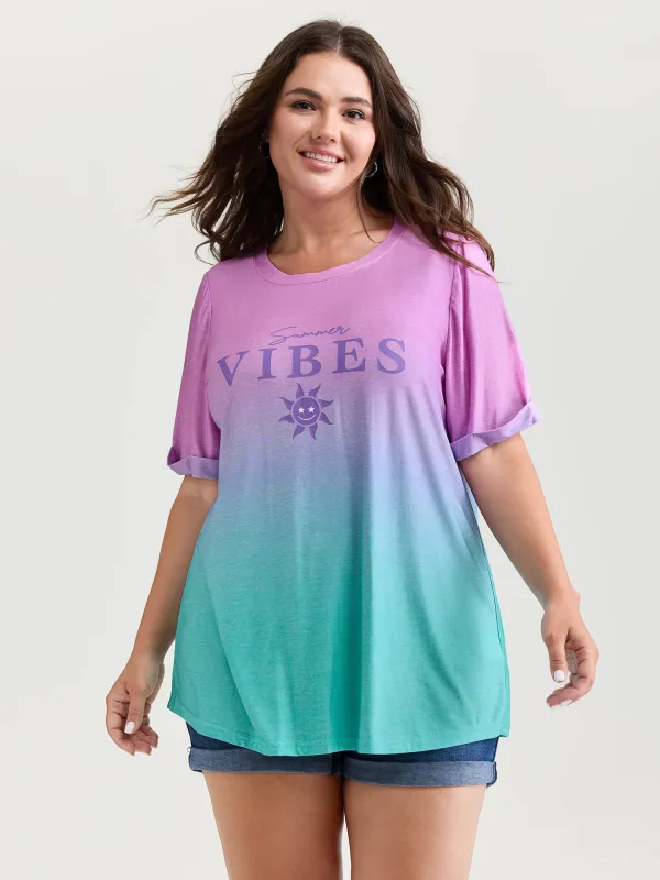 Good Vibes Color Gradient T-Shirt sold by Bloomchic