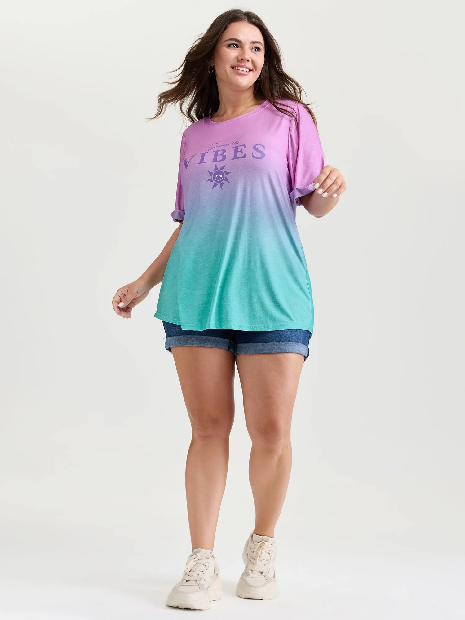 Good Vibes Color Gradient T-Shirt sold by Bloomchic product image thumbnail 3