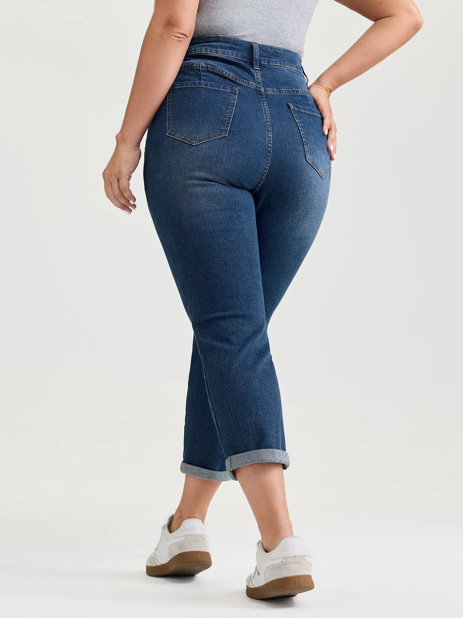 Stretchy High Rise Folded Hem Jeans sold by Bloomchic product image thumbnail 5