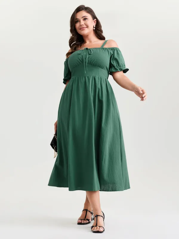 Pure Cotton Back-Tie Midi Dress sold by Bloomchic