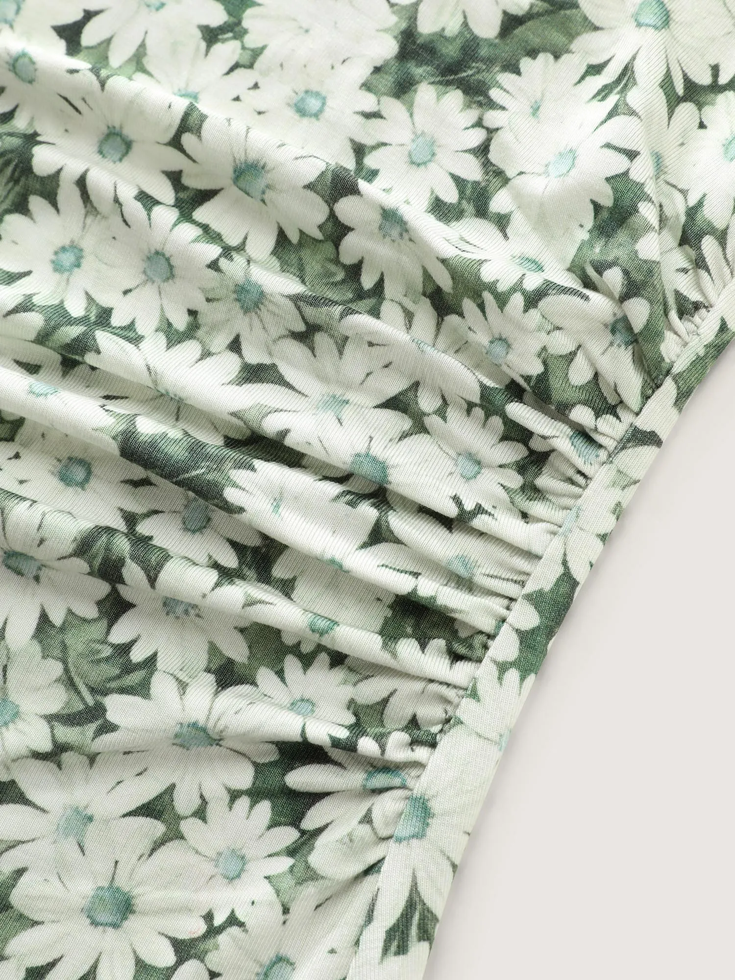 Floral Print Ruched Bodycon Fit Mini Dress sold by Bloomchic product image thumbnail 5