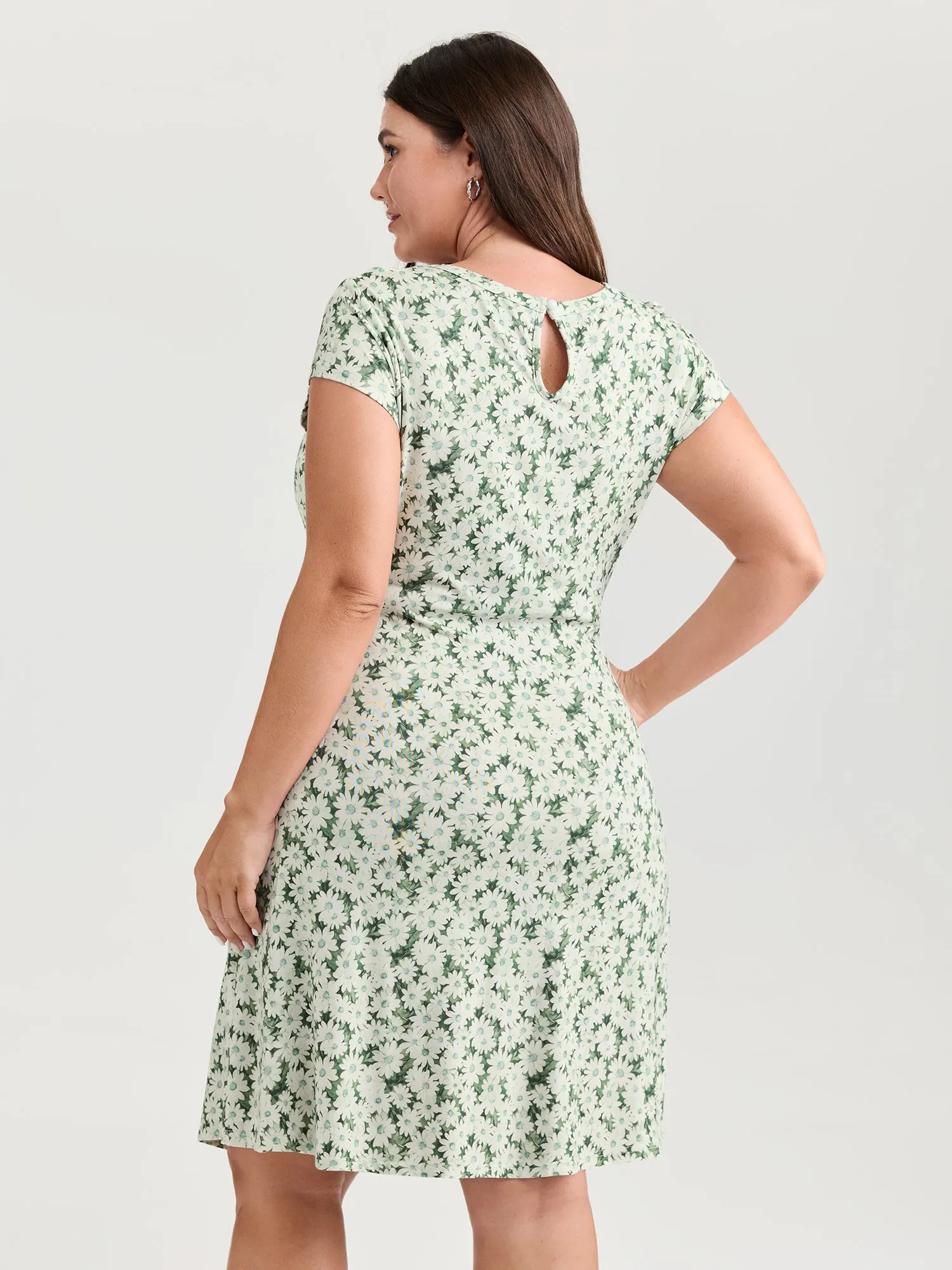 Floral Print Ruched Bodycon Fit Mini Dress sold by Bloomchic product image thumbnail 4