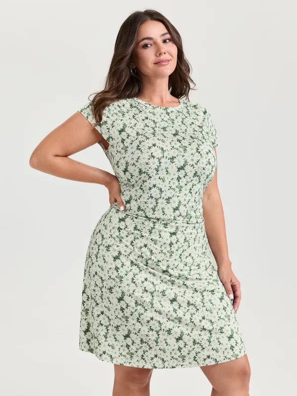 Floral Print Ruched Bodycon Fit Mini Dress made by Bloomchic