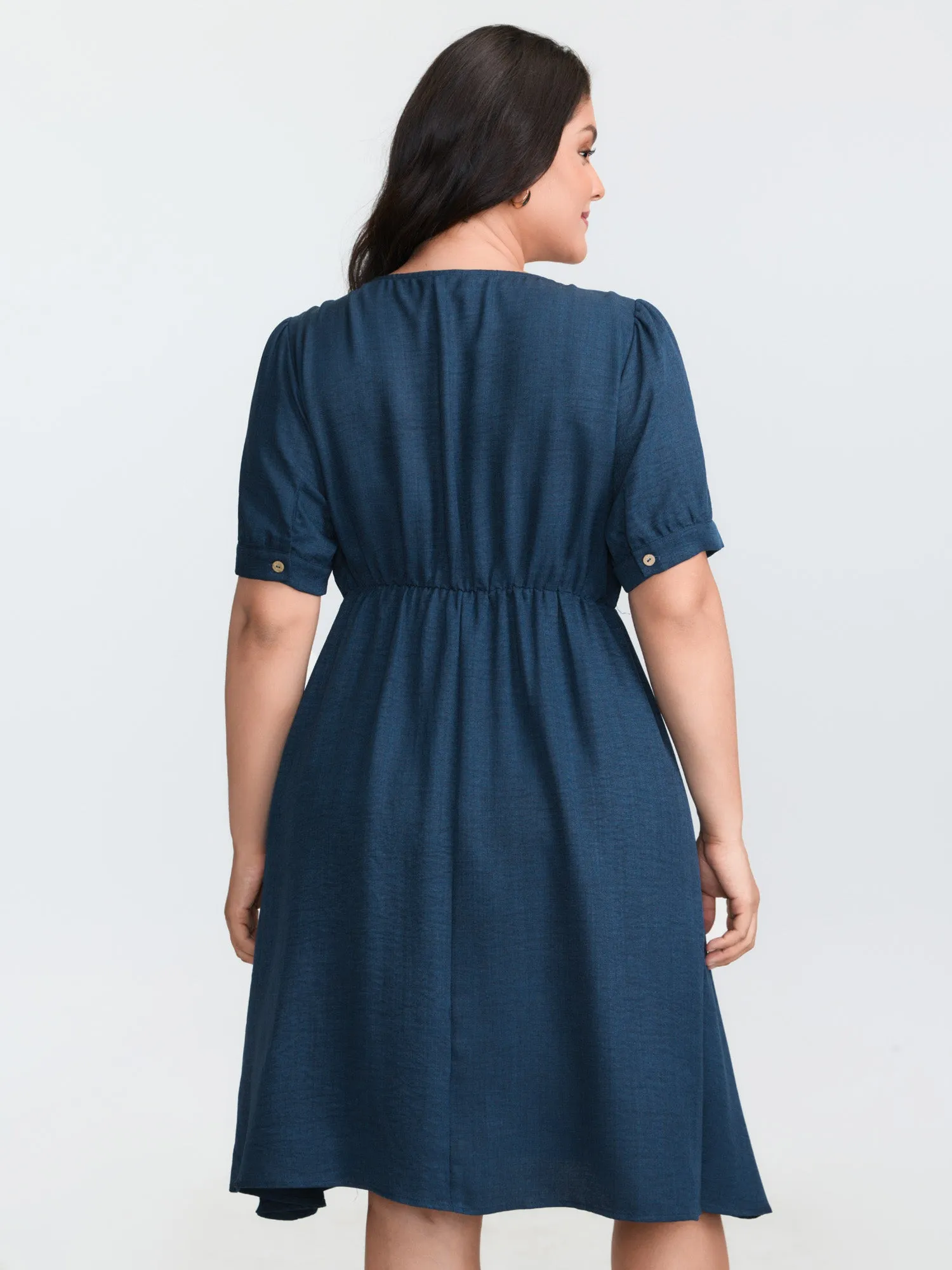 Floral Embroidered Neckline Textured Midi Dress sold by Bloomchic product image thumbnail 4