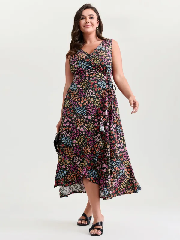 Floral Print Wrap Side-Tie Midi Dress sold by Bloomchic