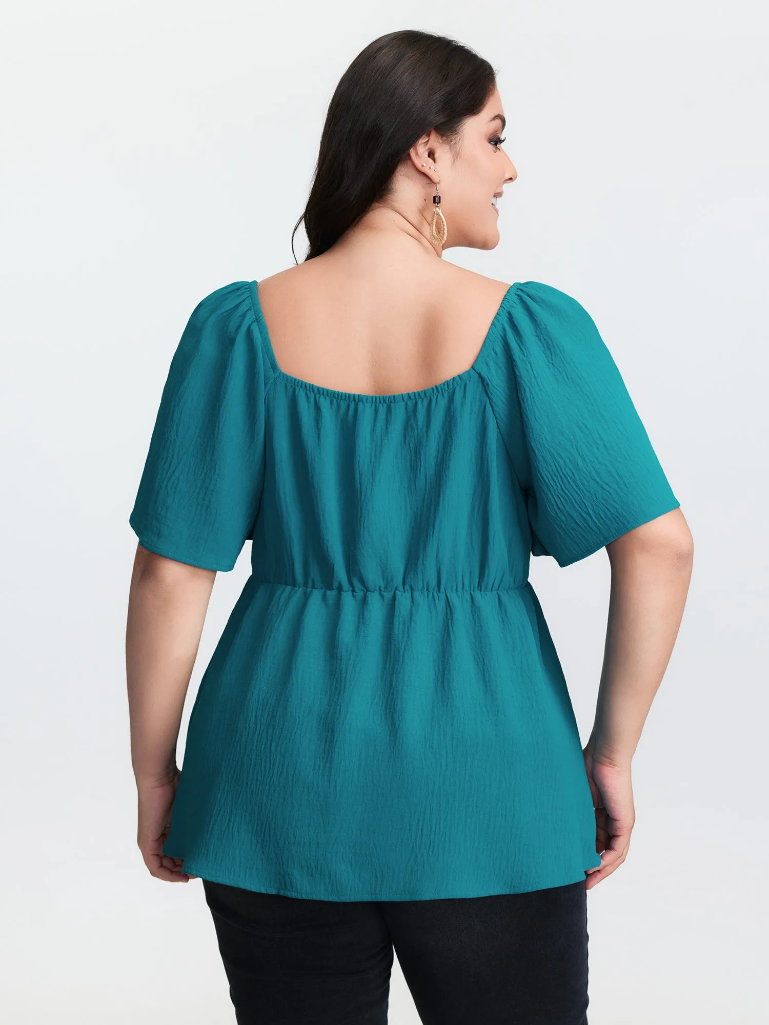 Ruched Bodice Sweetheart Neckline Blouse sold by Bloomchic product image thumbnail 4