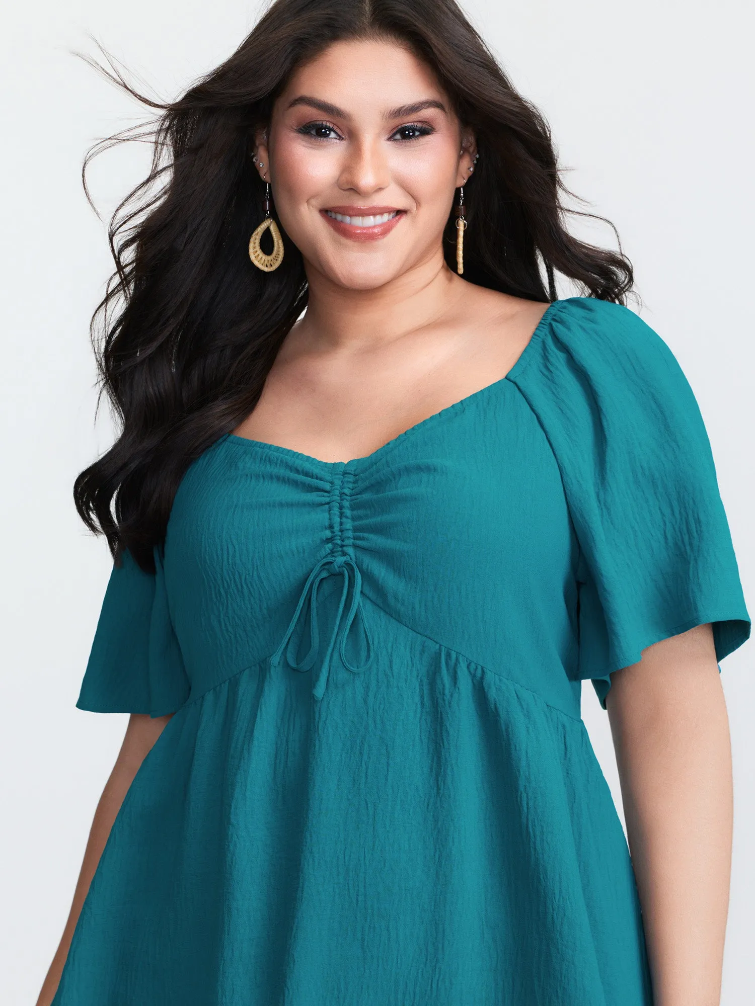 Ruched Bodice Sweetheart Neckline Blouse sold by Bloomchic product image thumbnail 2