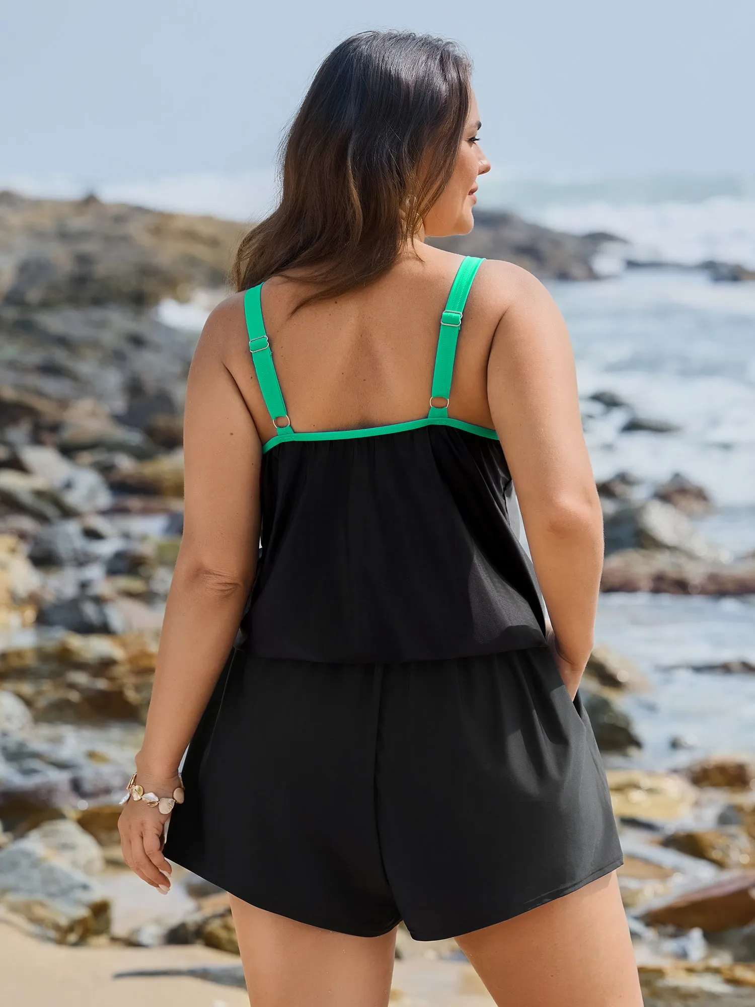 Island Print Pockets One-Piece Swimsuit sold by Bloomchic product image thumbnail 5