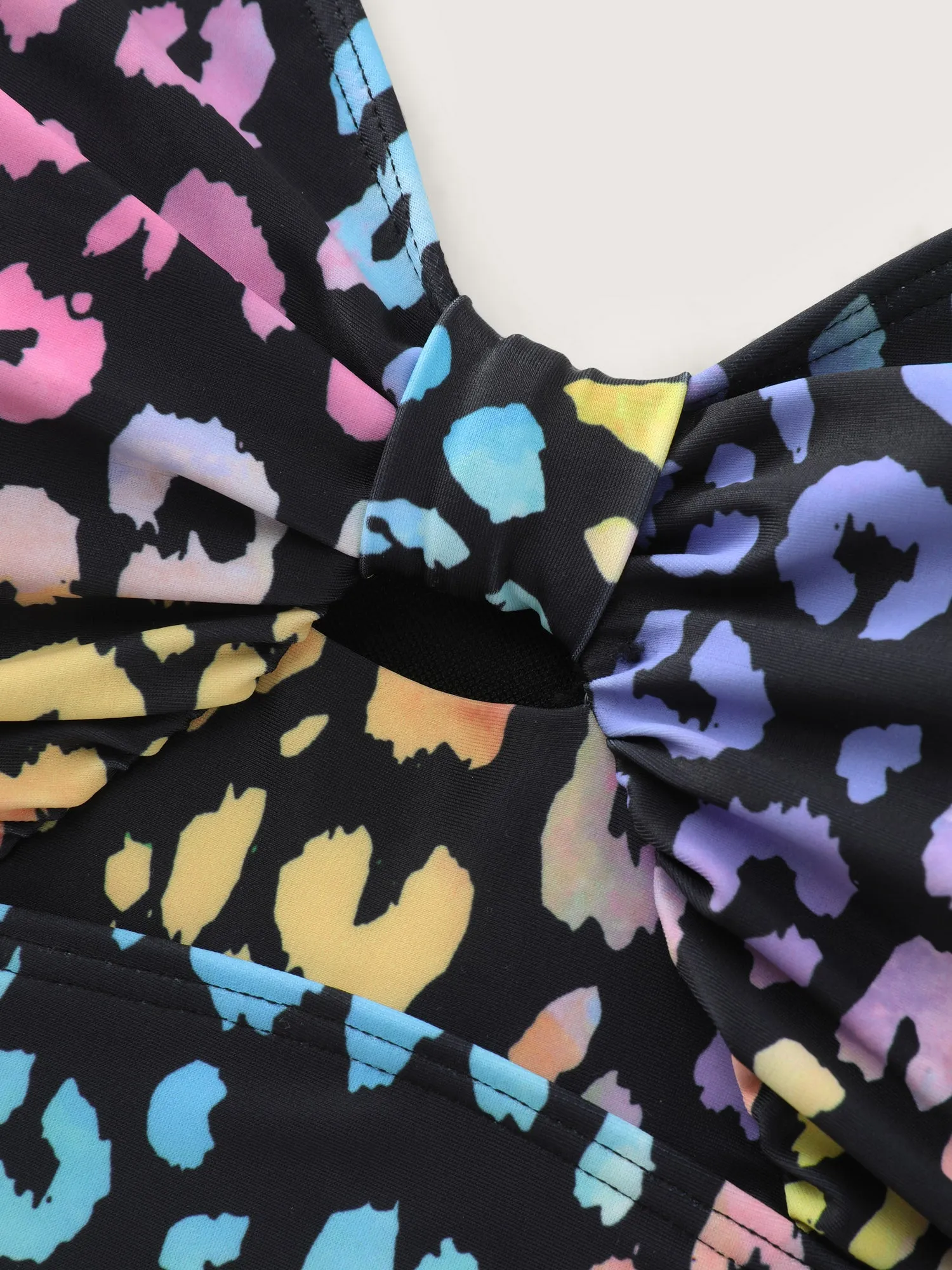 Colorful Leopard Print Cut-Out Swim Top sold by Bloomchic product image thumbnail 5