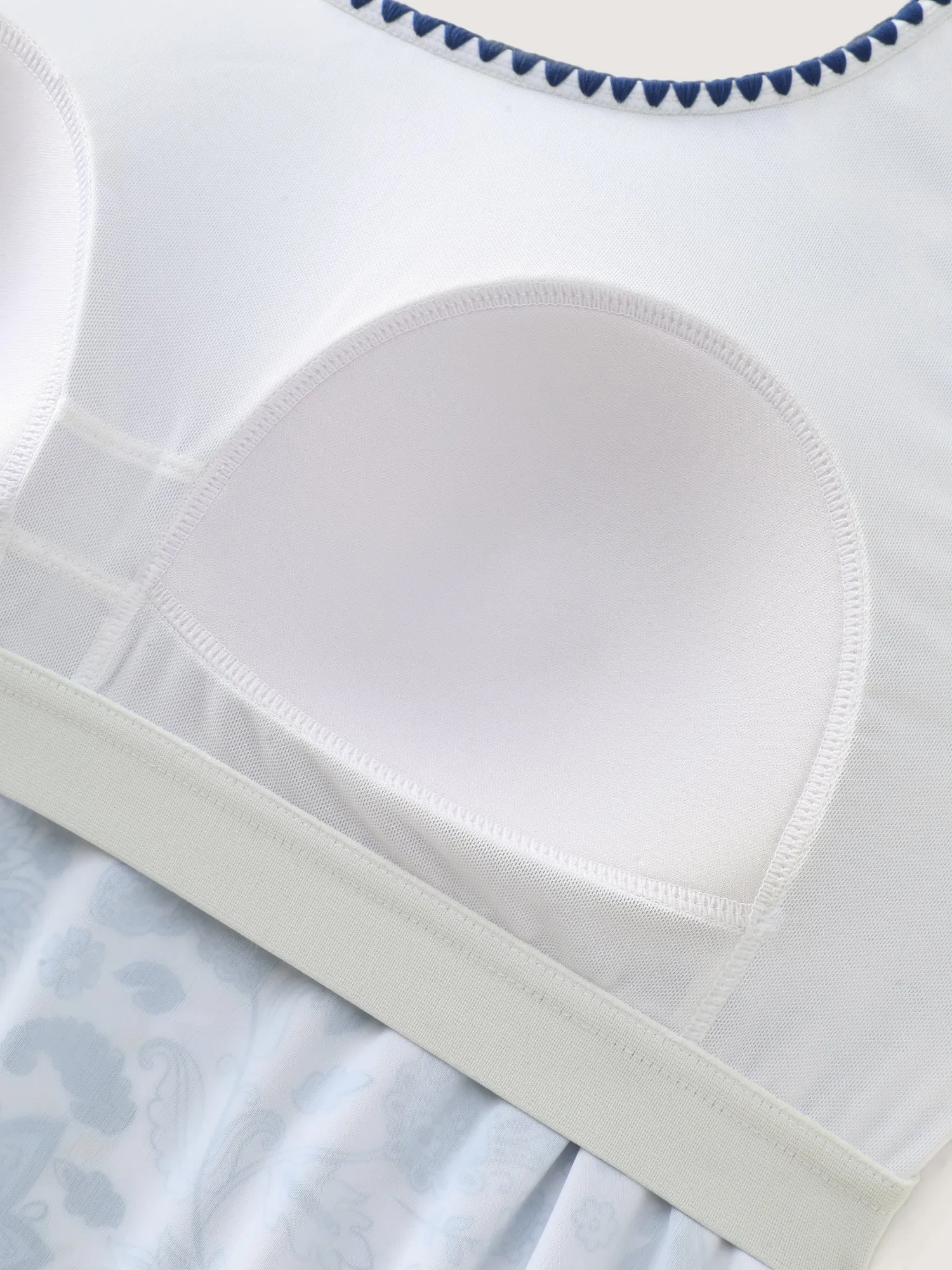 Embroidered Trim Adjustable Drawstring Swim Top sold by Bloomchic product image thumbnail 5