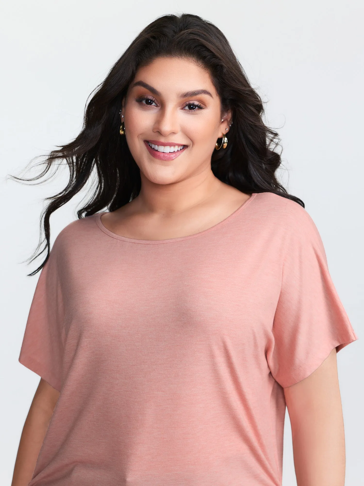 Supersoft Stretchy Ruched Hip-Coverage T-Shirt sold by Bloomchic product image thumbnail 2