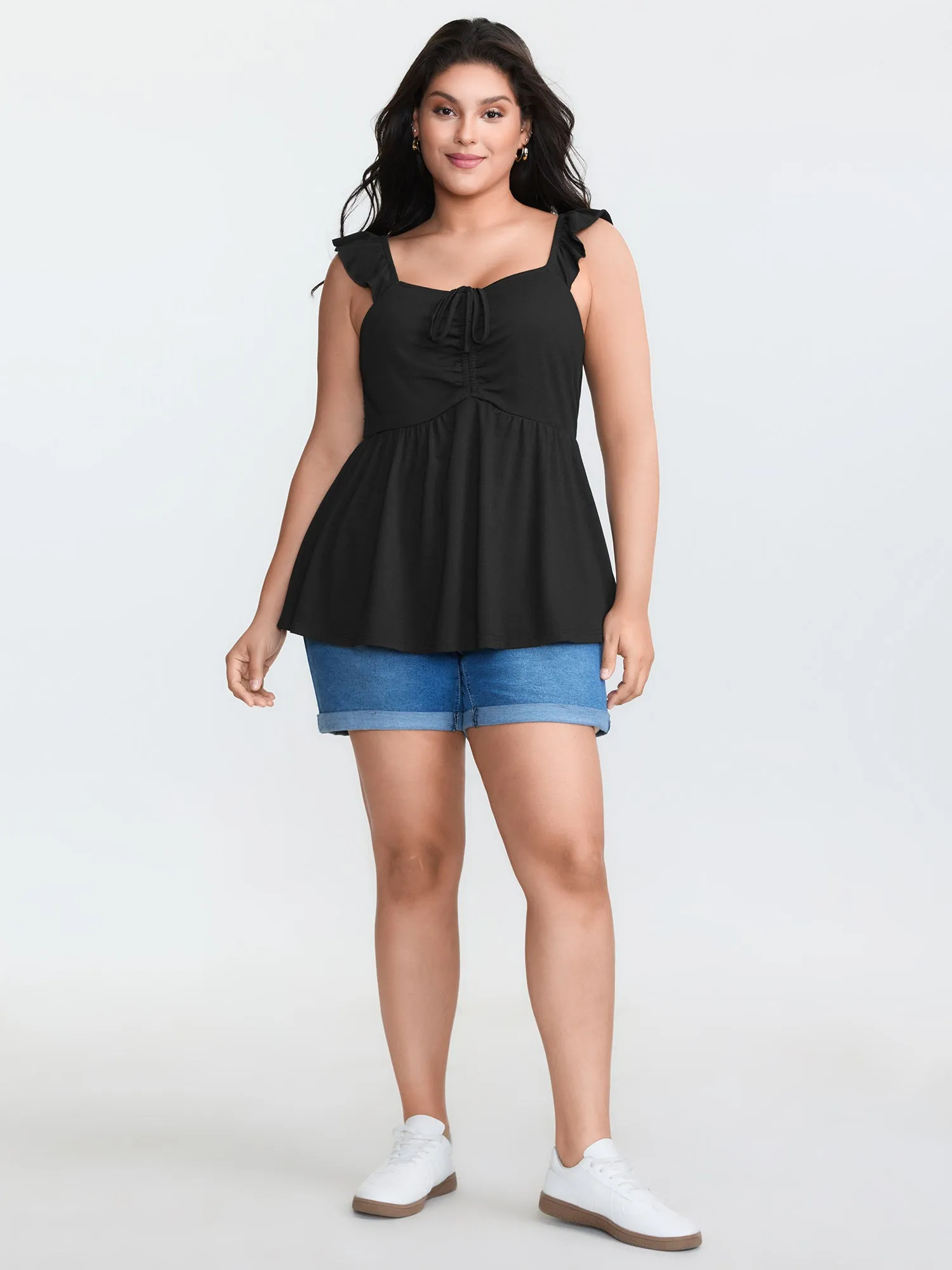 Supersoft Ruched Cinched-Flared Tank Top sold by Bloomchic product image thumbnail 3