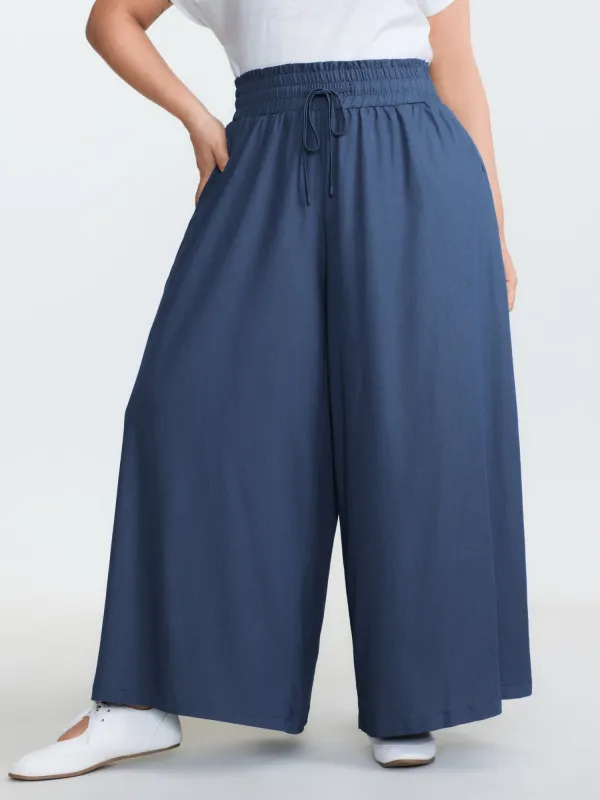 Supersoft Denim-Like Wide Leg Pants made by Bloomchic