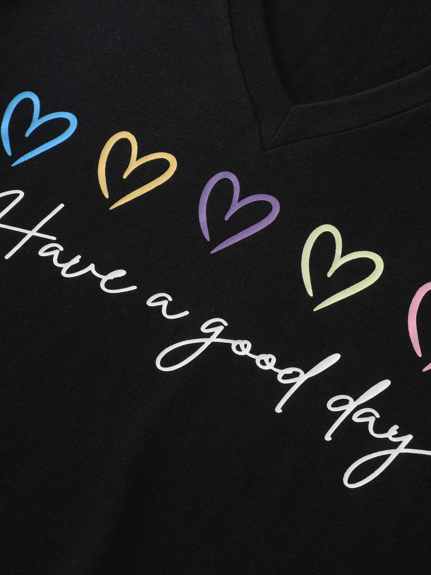 Supersoft Multi-Color Heart Print T-Shirt sold by Bloomchic product image thumbnail 5