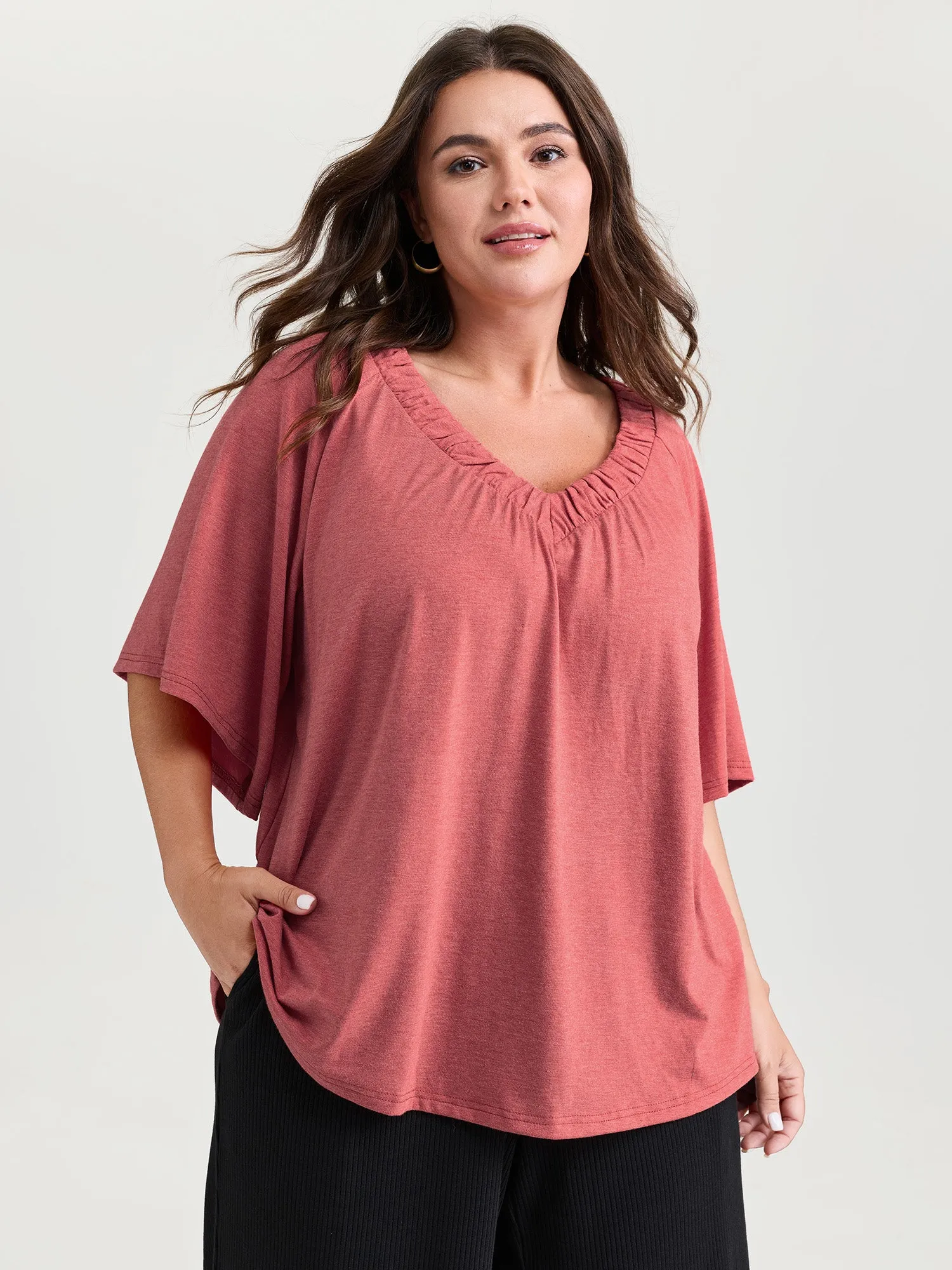 Supersoft Bust-Friendly Flowy Plain Top sold by Bloomchic product image thumbnail 2