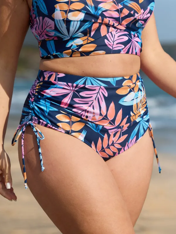 Bright Tropical Floral Print Tummy-Control Swim Bottoms sold by Bloomchic