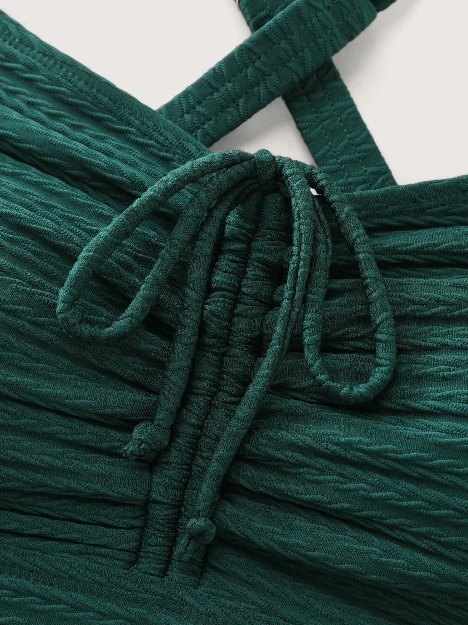 Ruched Drawstring Front Shirred One-Piece Swimsuit sold by Bloomchic product image thumbnail 5