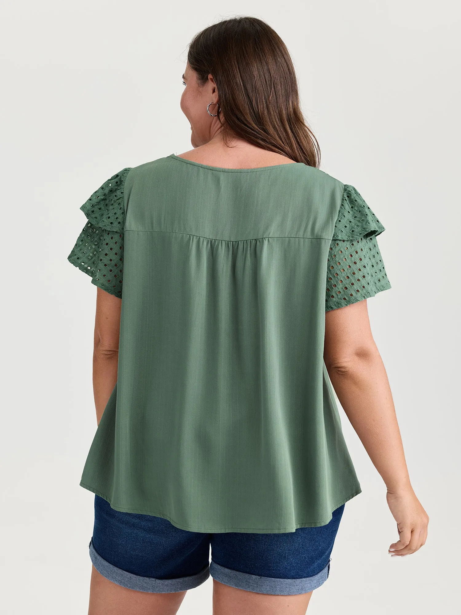 Pure Cotton Layered Sleeve Flowy Blouse sold by Bloomchic product image thumbnail 4