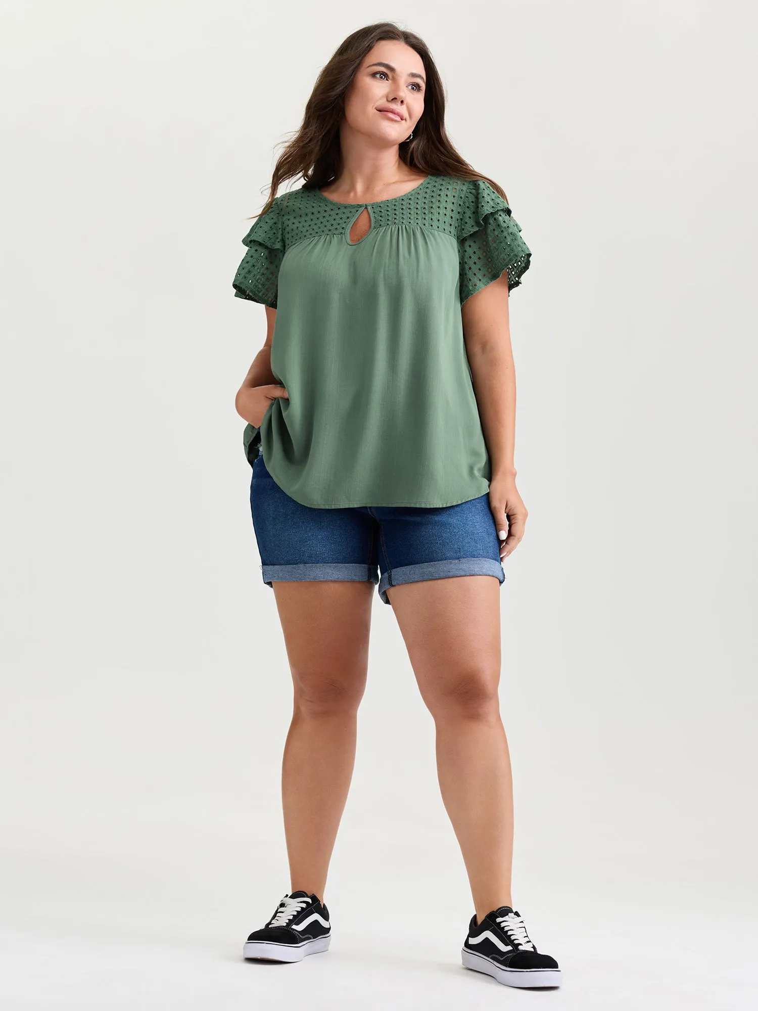 Pure Cotton Layered Sleeve Flowy Blouse sold by Bloomchic product image thumbnail 3