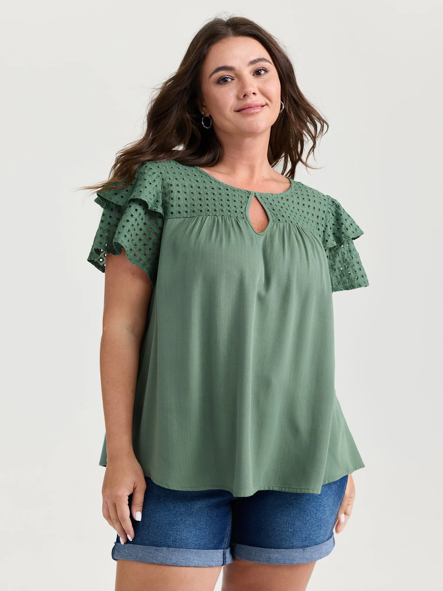 Pure Cotton Layered Sleeve Flowy Blouse sold by Bloomchic product image thumbnail 2