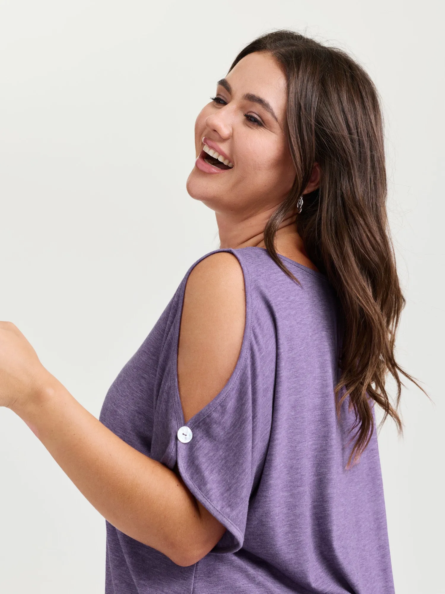 Supersoft Cut-Out Shoulder T-Shirt sold by Bloomchic product image thumbnail 2