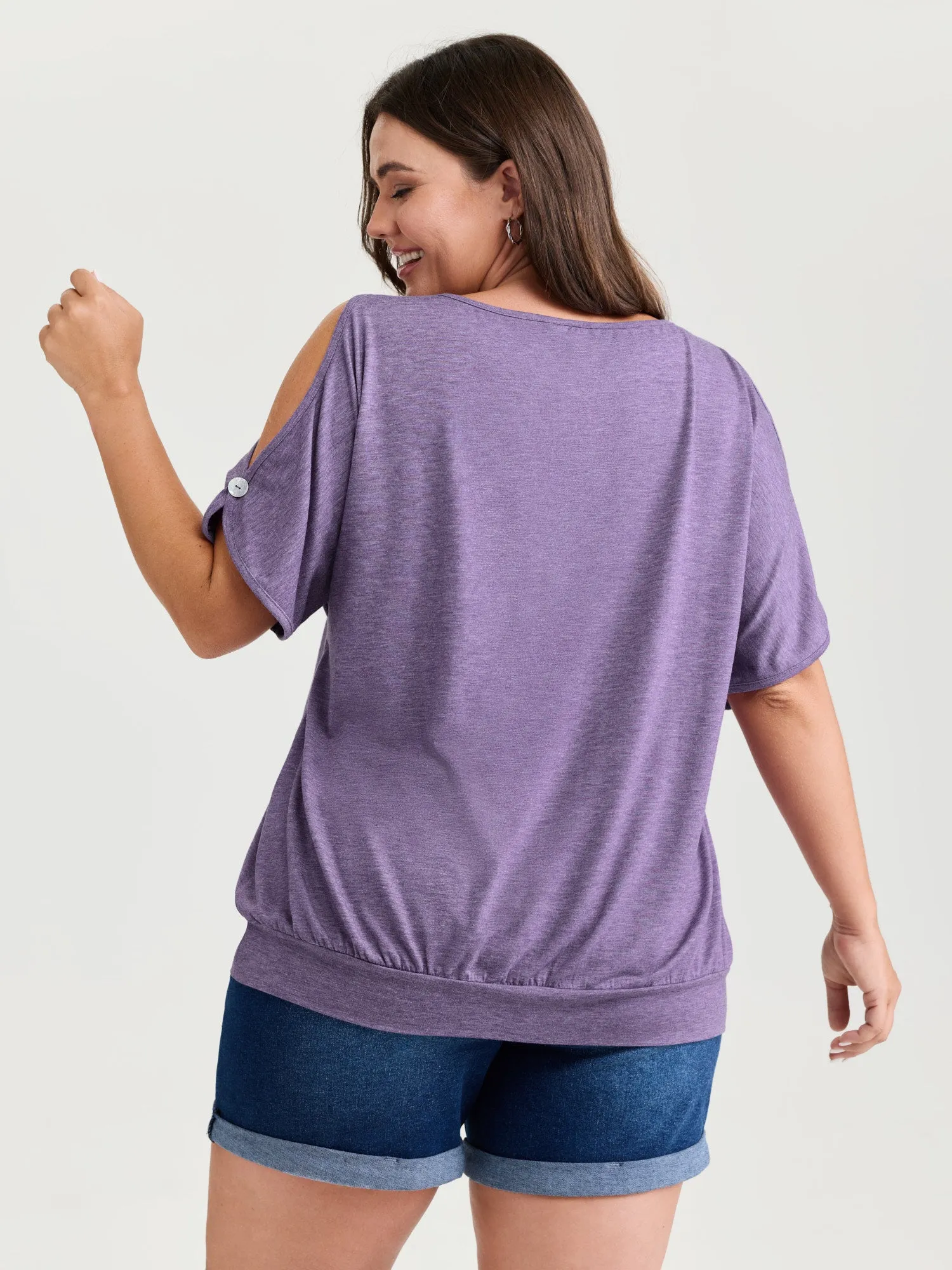 Supersoft Cut-Out Shoulder T-Shirt sold by Bloomchic product image thumbnail 4
