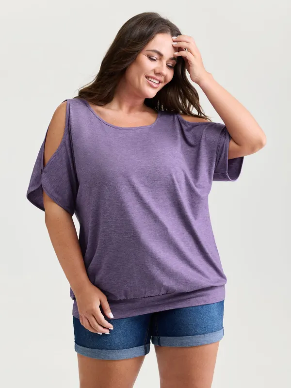 Supersoft Cut-Out Shoulder T-Shirt made by Bloomchic