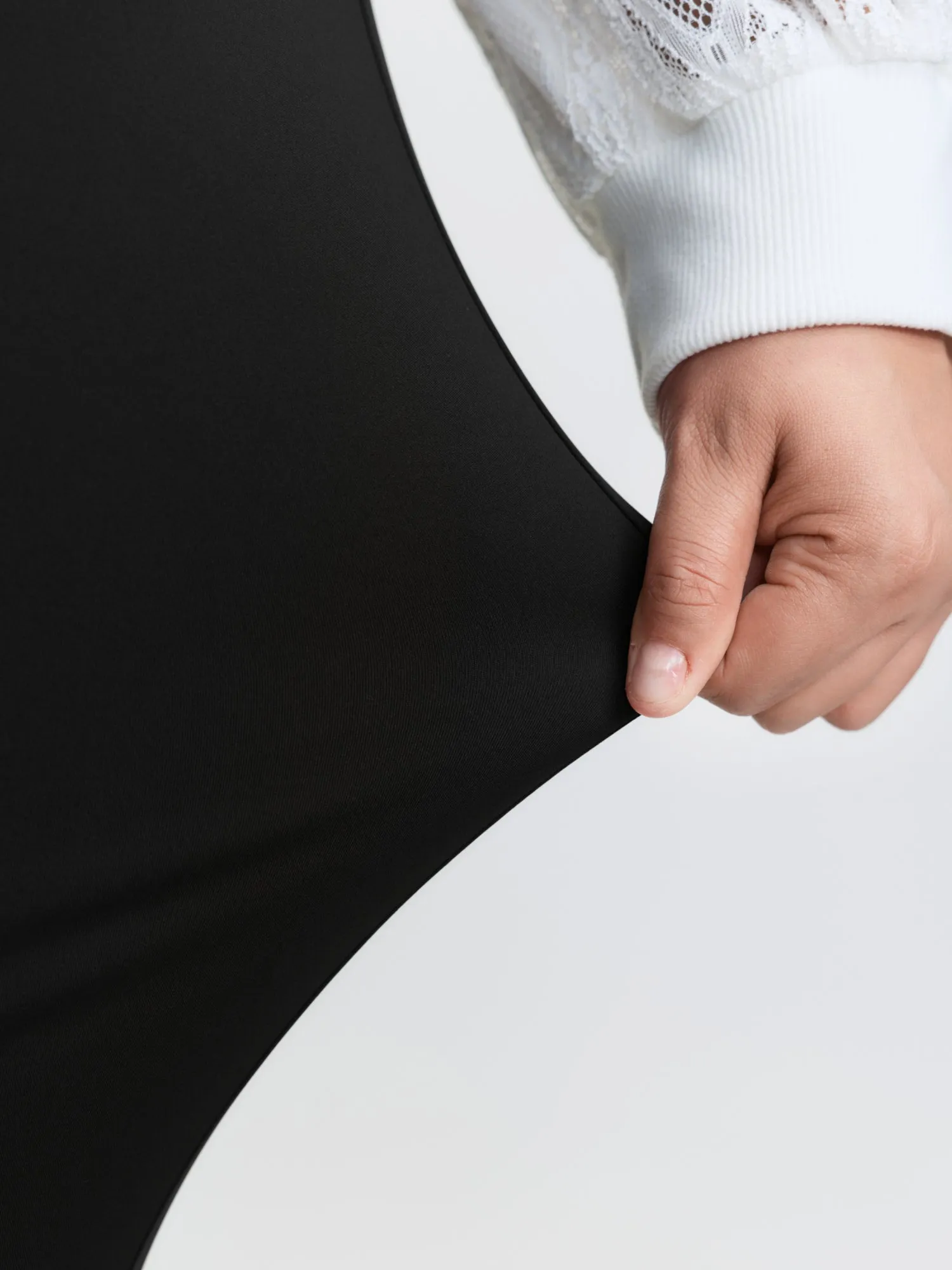 Stretchy Button Split Hem Leggings sold by Bloomchic product image thumbnail 5