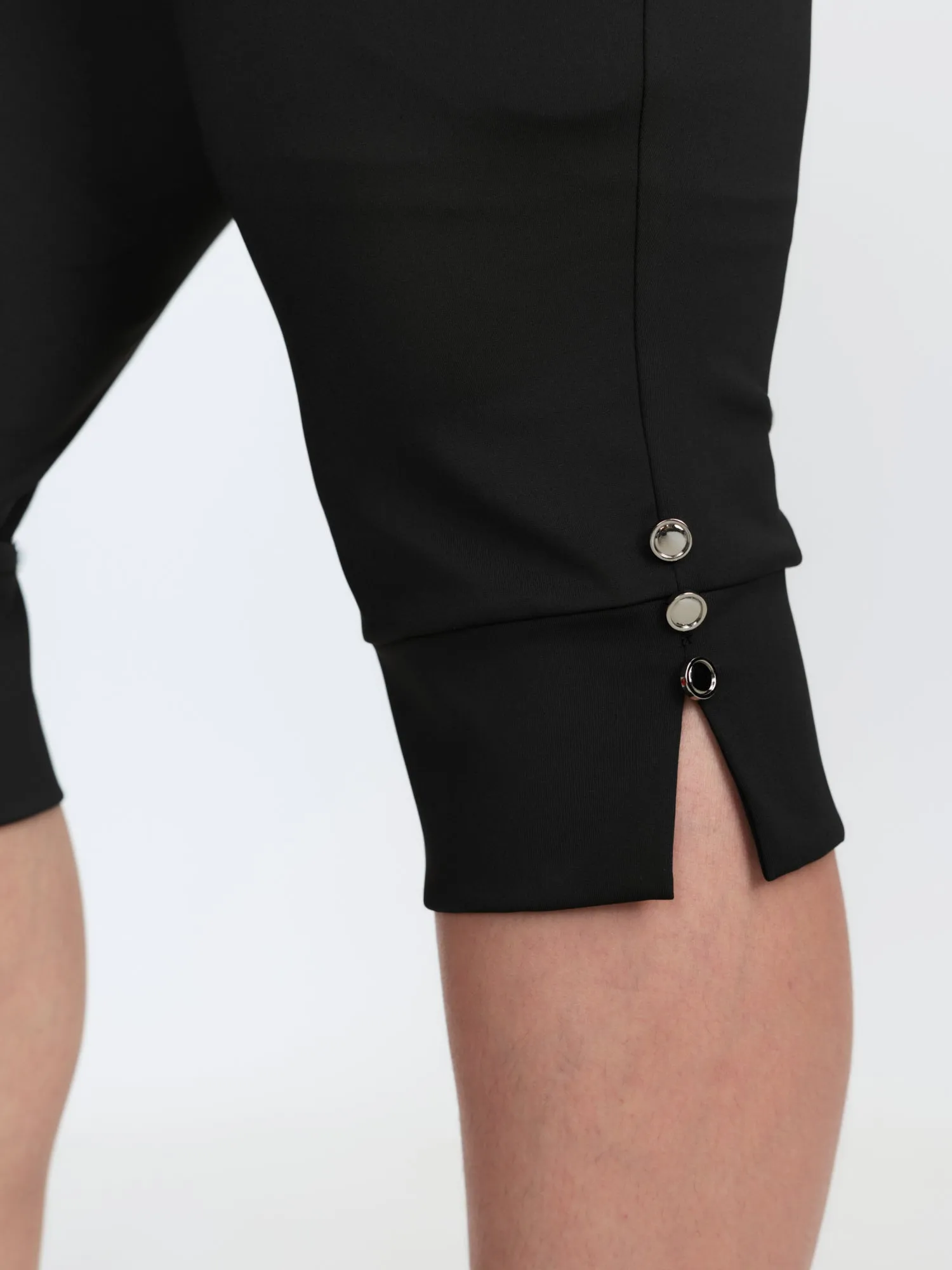 Stretchy Button Split Hem Leggings sold by Bloomchic product image thumbnail 4