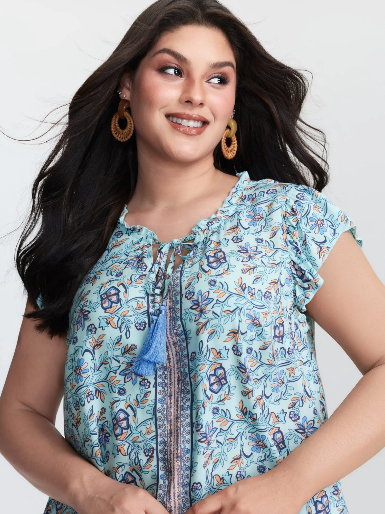 Boho Romance Bust-Friendly Drawstring Blouse sold by Bloomchic product image thumbnail 2