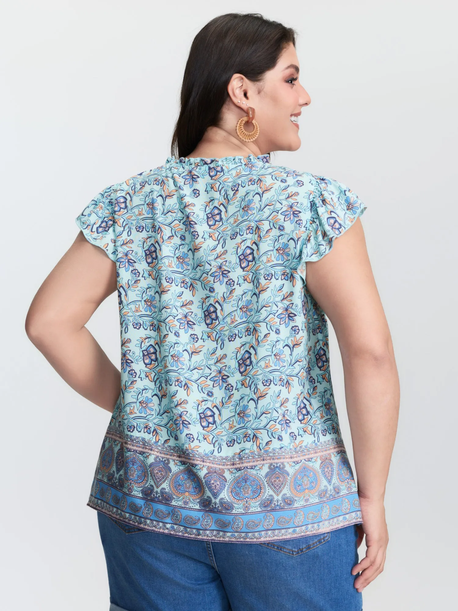 Boho Romance Bust-Friendly Drawstring Blouse sold by Bloomchic product image thumbnail 4