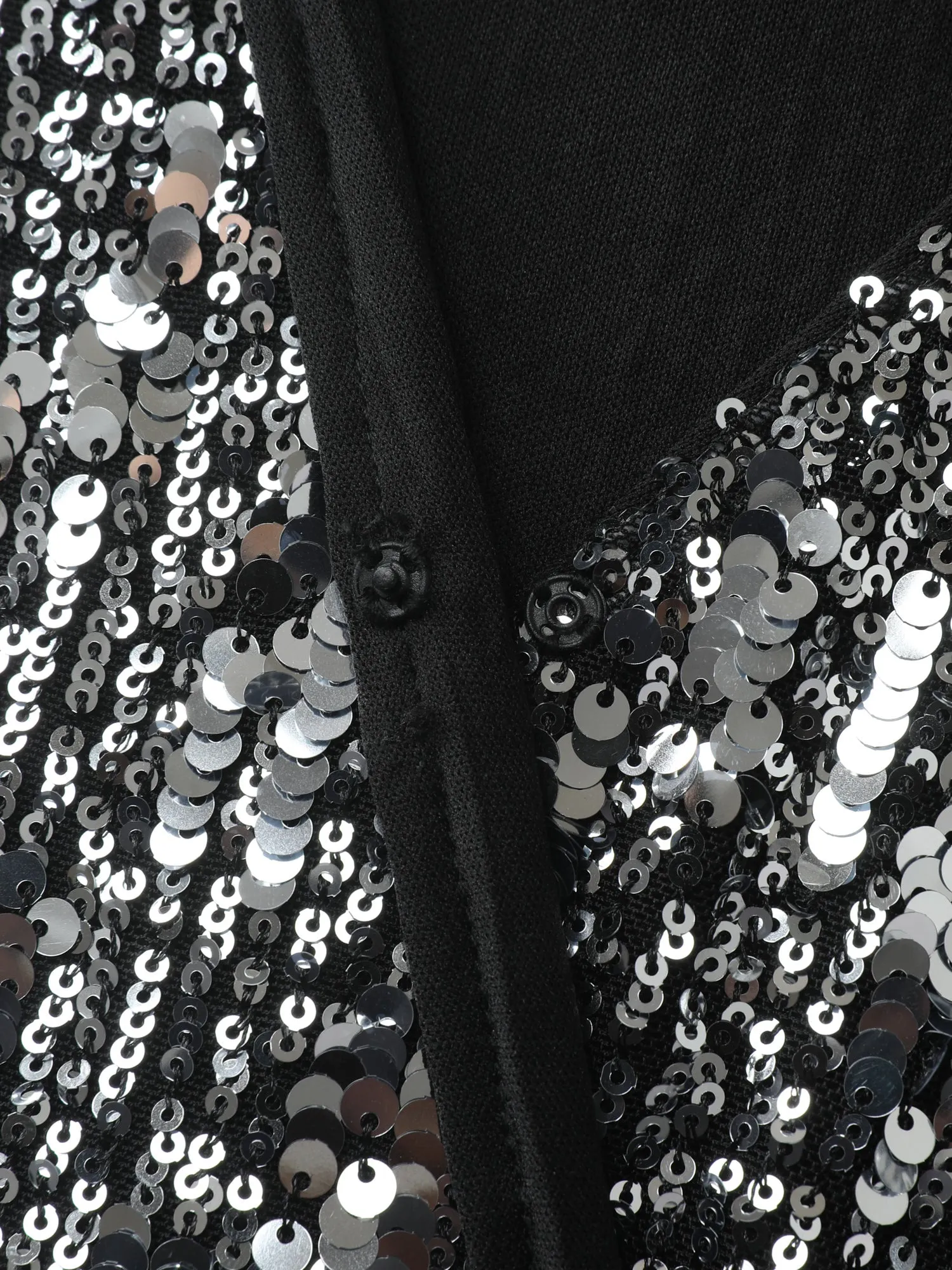 Sparkly Sequin V-Neck Cinched-Waist Mini Dress sold by Bloomchic product image thumbnail 5