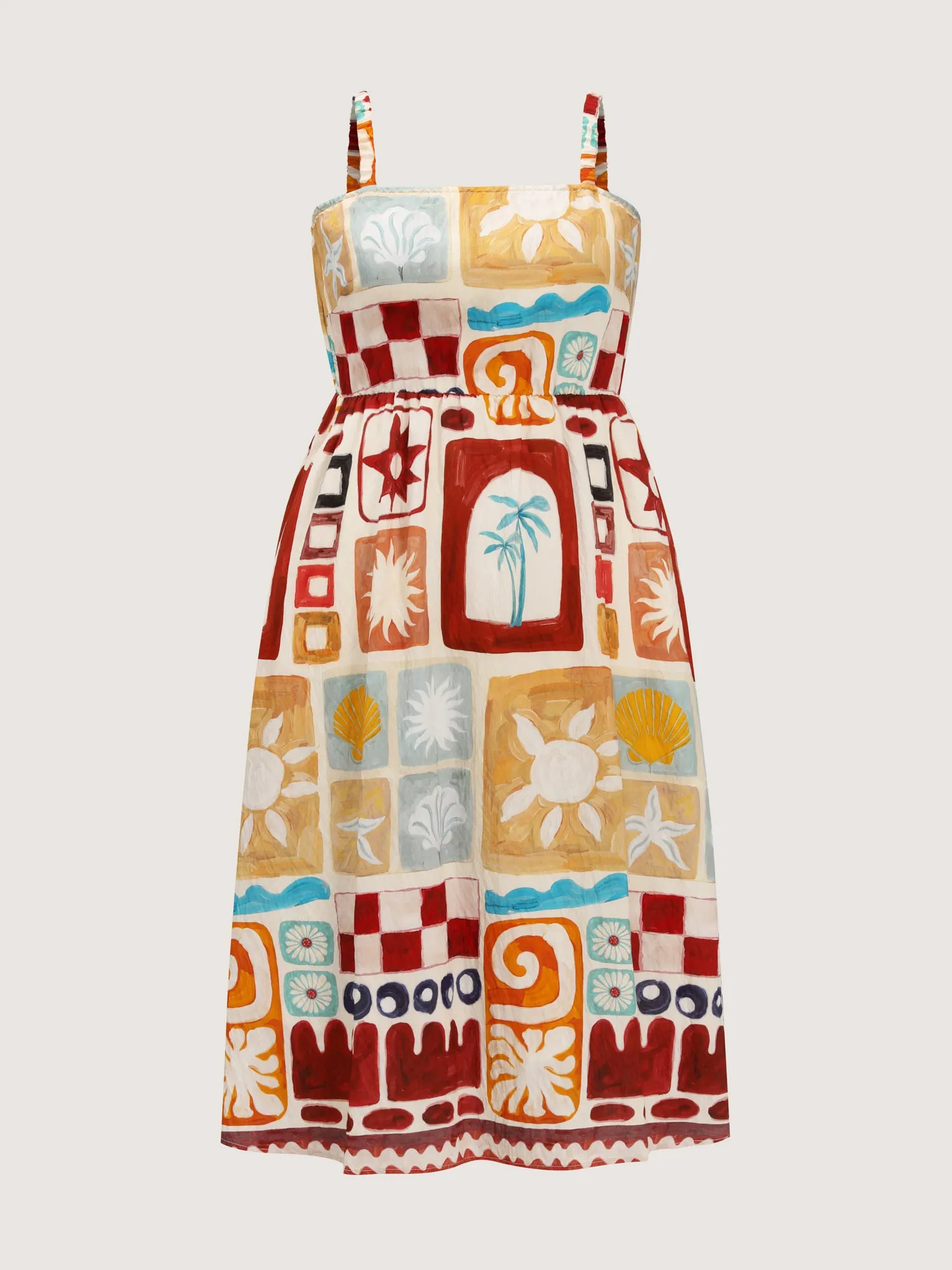 Playful Collage Print Cami Midi Dress sold by Bloomchic product image thumbnail 5