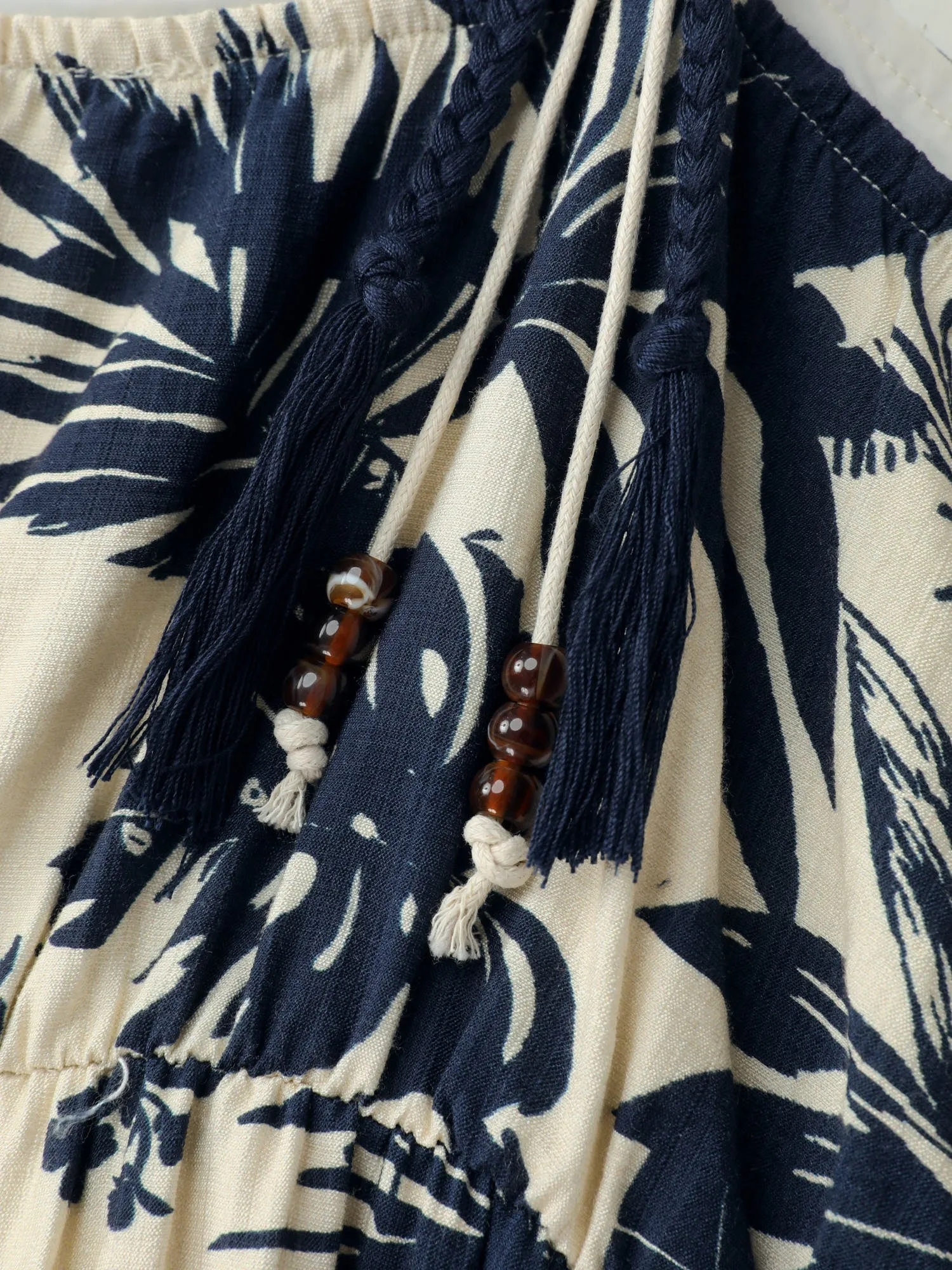 Tropical Print Stretchy Waist Midi Dress sold by Bloomchic product image thumbnail 5