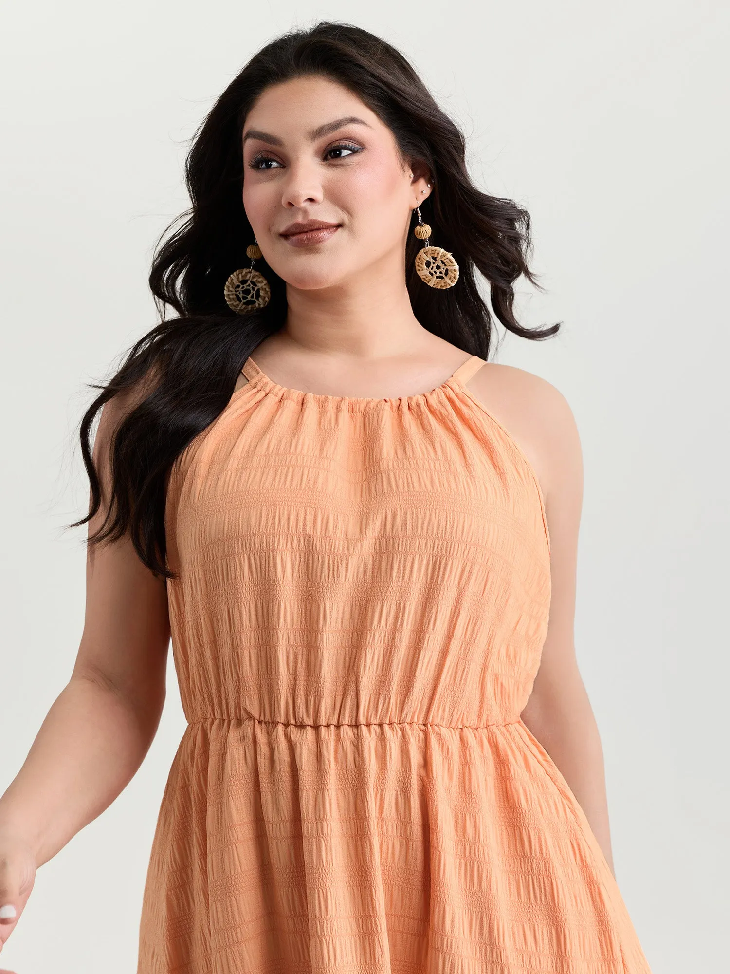 Breezy Halter-Neckline Tiered Midi Dress sold by Bloomchic product image thumbnail 2