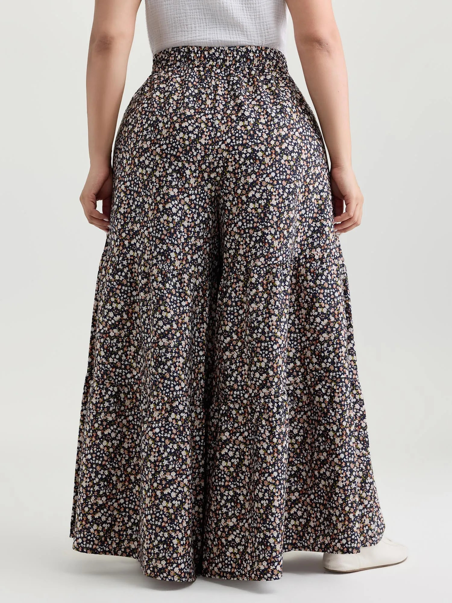 Micro Floral Print Wide Waistband Pants sold by Bloomchic product image thumbnail 5