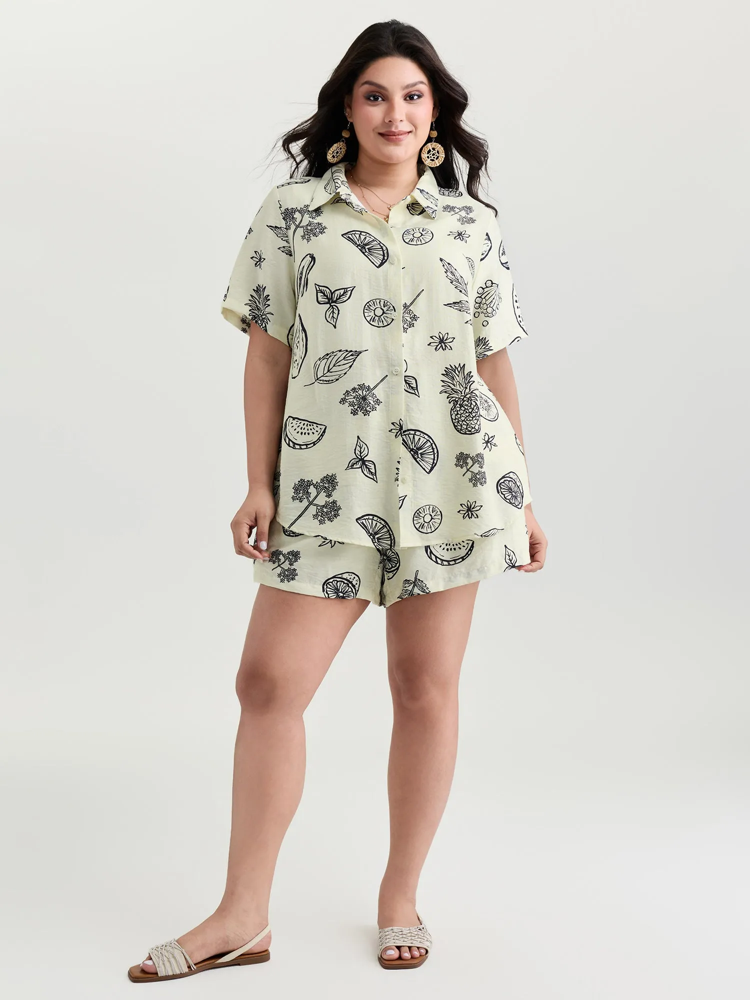 Large Fruit Print Open-Front Shirt sold by Bloomchic product image thumbnail 2