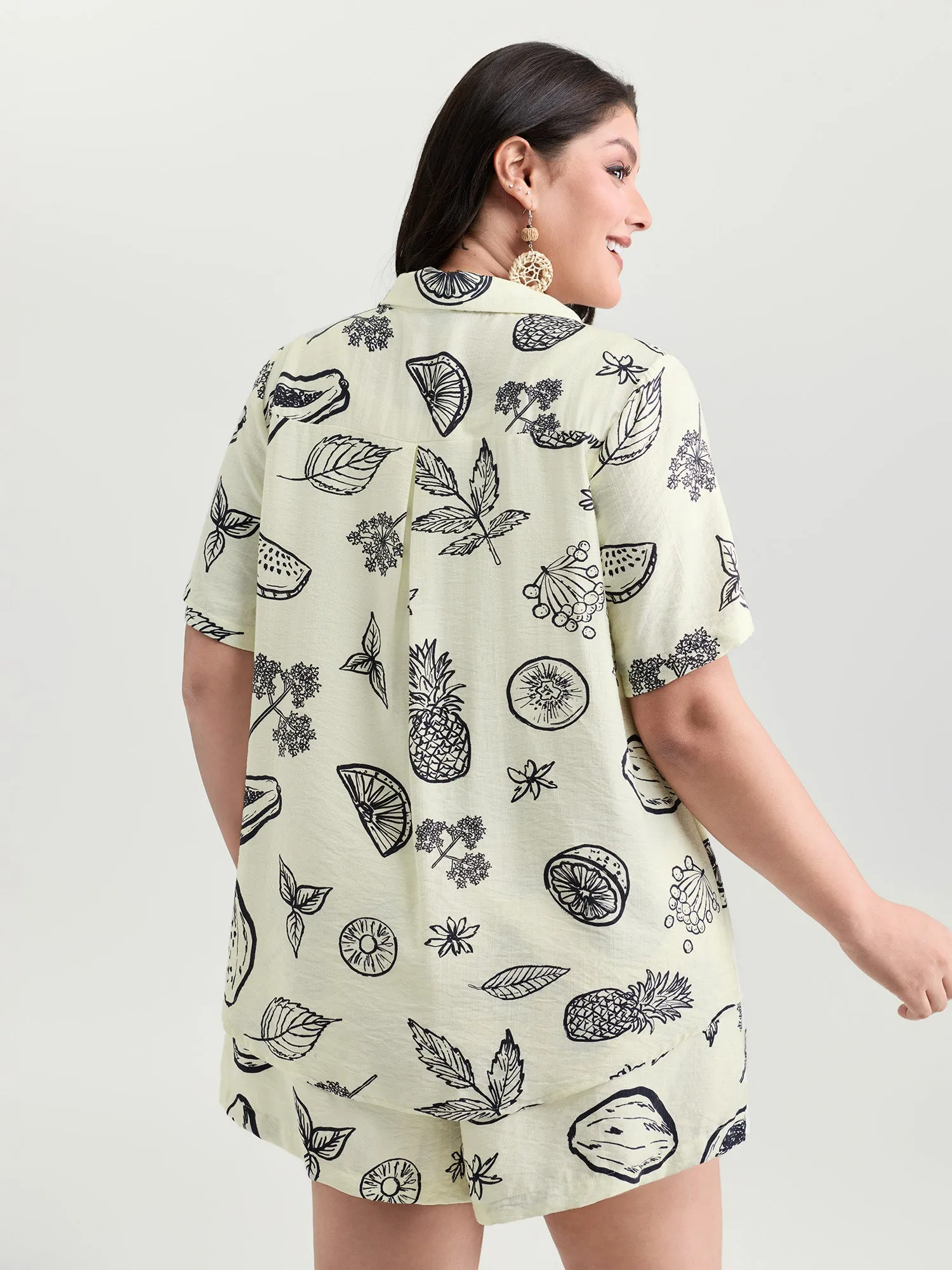 Large Fruit Print Open-Front Shirt sold by Bloomchic product image thumbnail 4