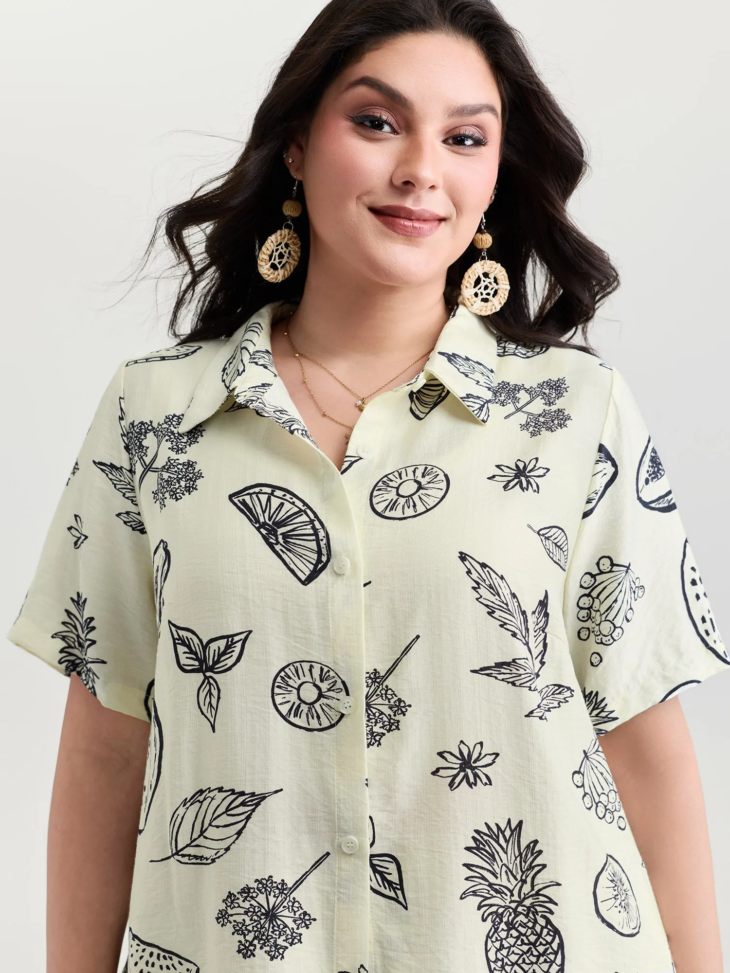 Large Fruit Print Open-Front Shirt sold by Bloomchic product image thumbnail 3