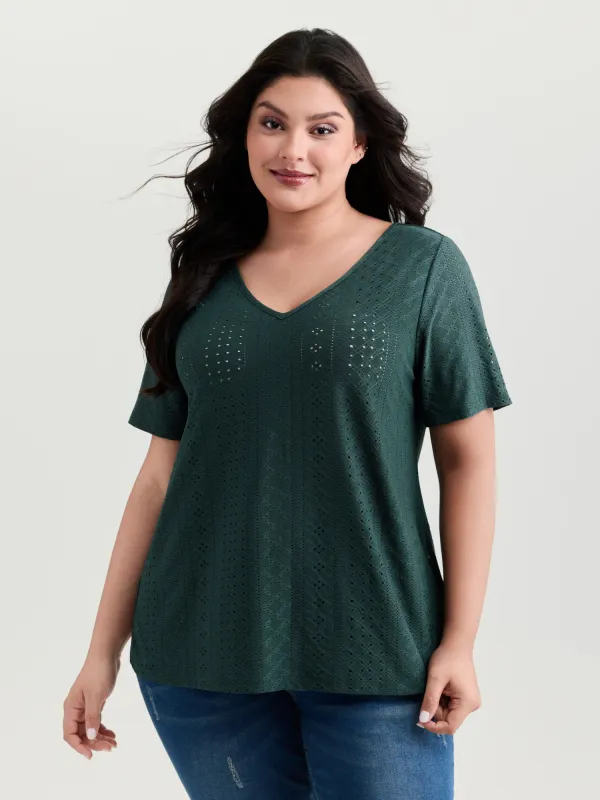 Eyelet Trim Draped Stretchy Backless Top made by Bloomchic