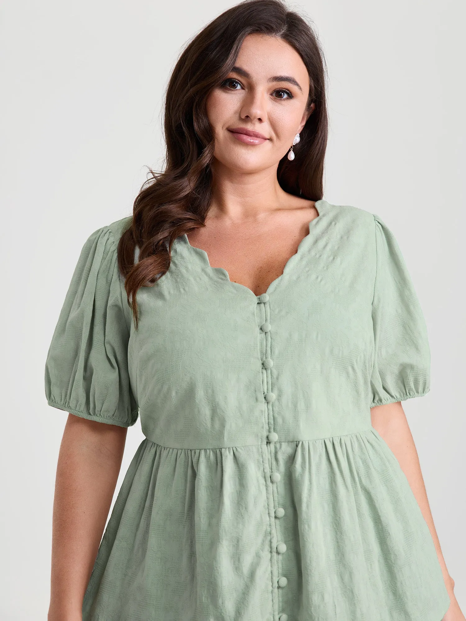 Textured Fit And Flare Plain Blouse sold by Bloomchic product image thumbnail 2